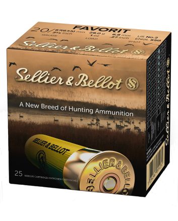 Sellier &amp; Bellot SB20BSA Hunting20Gauge 2.75" 12Pellets 1oz 2Shot 25 Box/10 Case