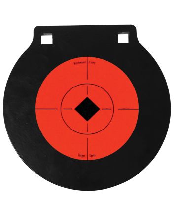 Birchwood Casey 47608 World of Targets Double Hole 6" Black/Orange AR500 Steel Circle w/Crosshair &amp; Diamond Hanging