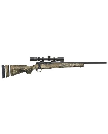 Mossberg 28050 Patriot Super Bantam 6.5 Creedmoor Caliber with 5+1 Capacity, 20" Fluted Barrel, Blued Metal Finish &amp; TrueTimber Strata Synthetic Stock Stock Right Hand (Youth) Includes 3-9x40mm Scope