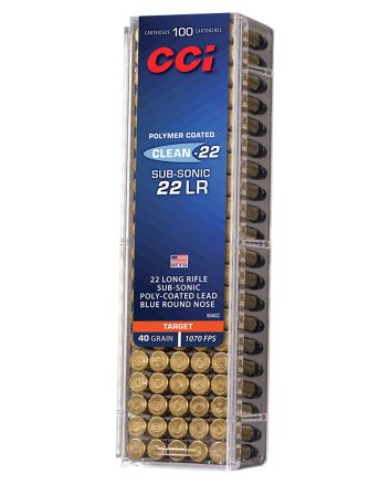 CCI 934CC Clean-22 Subsonic 22LR 40gr Lead Round Nose 100 Per Box/50 Case