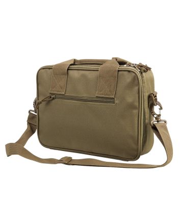 NcStar CPDX2971T VISM Double Pistol Range Bag w/ Mag Pouches Loop Fasteners Zippers Padding &amp; Tan Finish