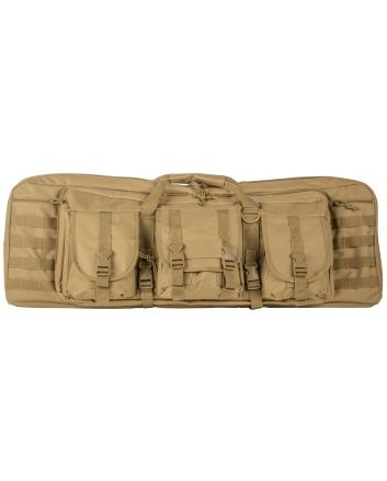 NcStar CVDC2946T36 VISM Double Carbine Case Tan PVC Nylon w/ Foam Padding Lockable Zippers Pockets &amp; MOLLE Webbing