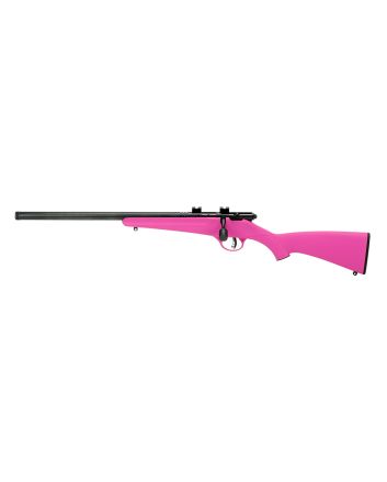 Savage Arms 13842 Rascal FLV-SR Youth 22 LR 1rd 16.12" Matte Blued Heavy Barrel, Matte Blued Carbon Steel Receiver, Pink Synthetic Stock, Left Hand