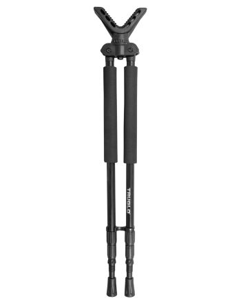 TruGlo TG8920XB Solid-ShotBipod 21-40" Collapsible Black Aluminum, Rubberized V-Brace, Twist Lock Adjustable Legs, Includes Carry Case w/Shoulder Strap