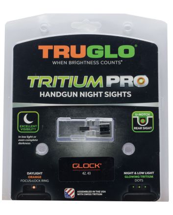 TruGlo TG231G1AC Tritium ProBlack | Green Tritium Orange Outline Front Sight Green Tritium Rear Sight