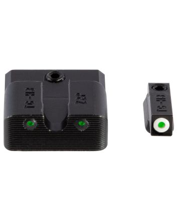 TruGlo TG231MP3W Tritium ProBlack | Green Tritium White Outline Front Sight Green Tritium Rear Sight