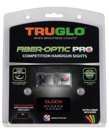 TruGlo TG132G2 Fiber-Optic ProRed/Fiber Optic Front Sight-Black/Blank Rear Sight Glock 20/21