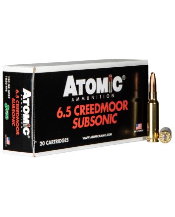 Atomic Ammunition 00476 Rifle Subsonic 6.5 Creedmoor 130 gr Sierra MatchKing BTHP 20 Per Box/ 10 Case