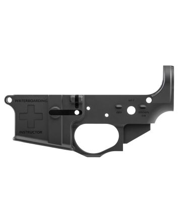 Spikes STLS033 Water Boarding Instructor Stripped Lower Receiver Multi-Caliber 7075-T6 Aluminum Black Anodized for AR-15