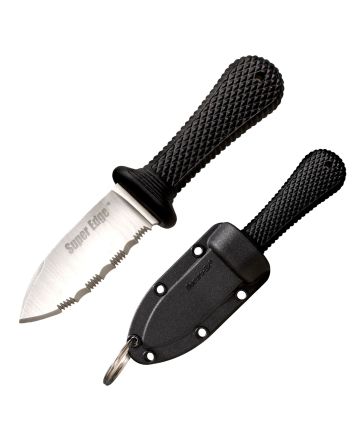 Cold Steel 42SS Super Edge2" Fixed Part Serrated Japanese AUS-8A SS Blade/ Black Kray-Ex Handle Includes Sheath