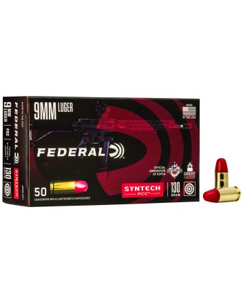 Federal AE9SJPC1 American Eagle Syntech PCC9mmLuger 130gr Total Syntech Jacket Flat Nose 50 Per Box/10 Case