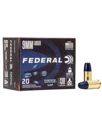 Federal S9SJT1 Syntech Defense 9mmLuger 138gr Segmented Jacketed Hollow Point 20 Per Box/10 Case