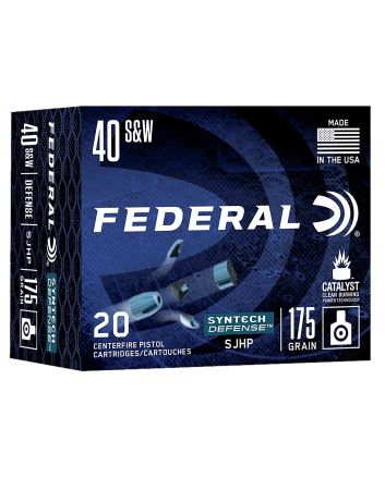 Federal S40SJT1 Syntech Defense 40S&amp;W 175gr Segmented Jacketed Hollow Point 20 Per Box/10 Case