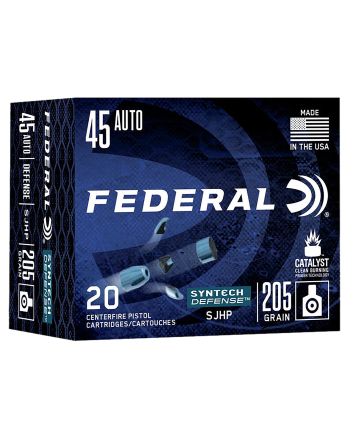 Federal S45SJT1 Syntech Defense 45ACP 205gr Segmented Jacketed Hollow Point 20 Per Box/10 Case