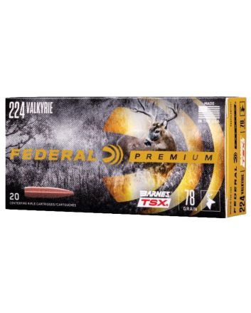 Federal P224VLKBTSX1 Premium224Valkyrie 78gr Barnes TSX 20 Per Box/10 Case