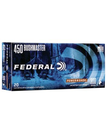 Federal 450BMB Power-Shok450Bushmaster 300gr Jacketed Soft Point 20 Per Box/10 Case