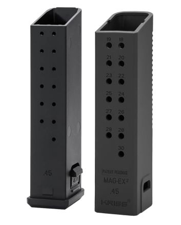 Kriss USA KVAMX2K90BL00 Mag-Ex2 Extension Kit Extended 9mm Luger 40rd Compatible w/Glock 17 Gen3-5 17rd Magazines Black Polymer