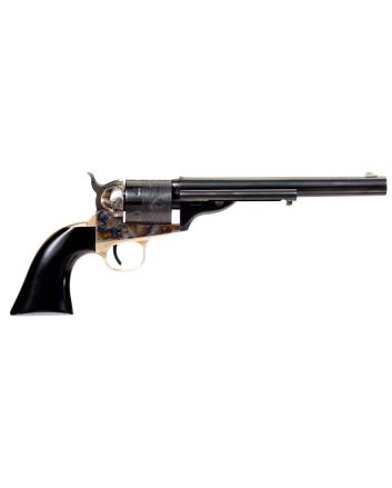 Taylors &amp; Company 550714 Cavalier Open-Top 38 Special Caliber with 7.50" Blued Finish Barrel, 6rd Capacity Blued Finish Cylinder, Color Case Hardened Finish Steel Frame &amp; Black Polymer Grip