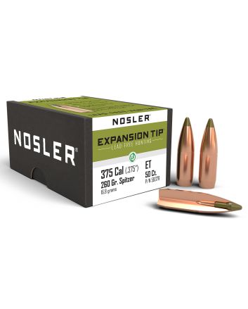 Nosler 59379 E-Tip375Cal 260gr Spitzer Boat Tail 50/Box