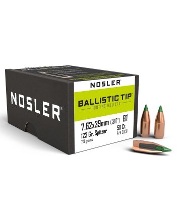 Nosler 30131 Ballistic Tip7.62x39mm 123gr Spitzer Boat Tail 50/Box