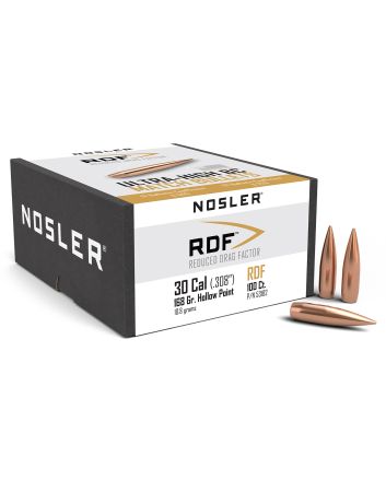 Nosler 53182 RDF Match 30Cal 168gr Hollow Point Boat Tail 100/Box