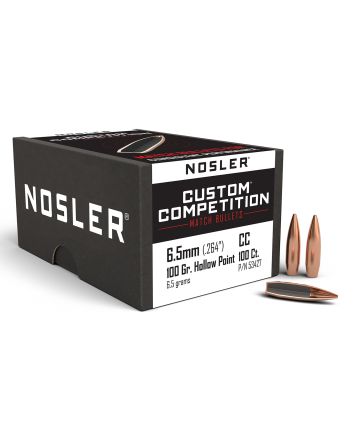 Nosler 53427 Custom Competition 6.5mm 100gr Hollow Point Boat Tail 100/Box