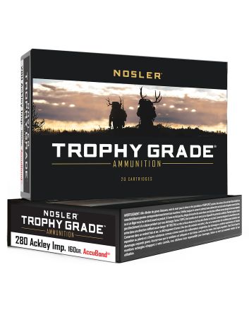 Nosler 60076 Trophy Grade280Ackley Improved 160gr Nosler AccuBond 20 Per Box/10 Case