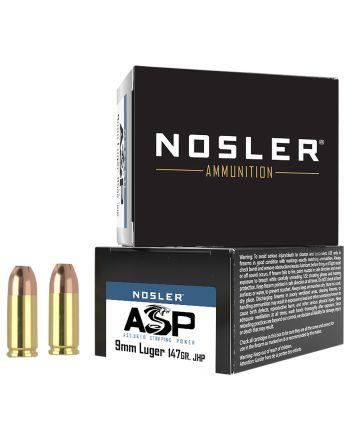 Nosler 51290 Assured Stopping Power Handgun 9mmLuger 147gr Jacketed Hollow Point 20 Per Box/20 Case