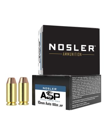Nosler 51400 Assured Stopping Power Handgun 10mmAuto 180gr Jacketed Hollow Point 20 Per Box/20 Case