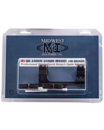 Midwest Industries MIQD34SM 34mm QD Scope Mount/Ring Combo Black Hardcoat Anodized