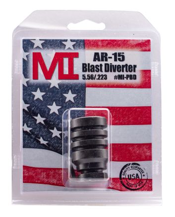 Midwest Industries MIPBD Blast DiverterBlack Phosphate Steel with 1/2"-28 tpi Threads, 1.75" OAL &amp; 1.09" Diameter for 223 Rem, 5.56x45mm NATO AR-Platform