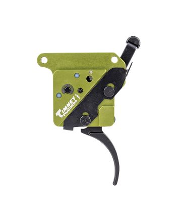 Timney Triggers 510V2THIN Elite HunterThin Curved Trigger with 3 lbs Draw Weight &amp; Black/Green Finish for Remington 700 Right