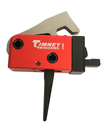 Timney Triggers 682ST PCC TriggerTwo-Stage Straight Trigger with 2 lbs Draw Weight &amp; Black/Red Finish for AR-Platform
