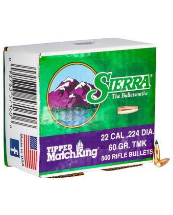 Sierra 7160C Tipped MatchKing22Cal 60gr Tipped MatchKing 500/Box