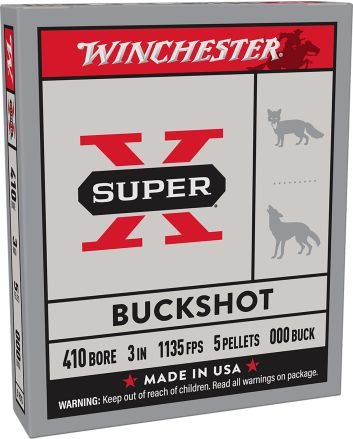 Winchester Ammo XB413 Super X410Gauge 3" 5Pellets 000Buck Shot 5 Per Box/50 Case