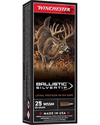 Winchester Ammo SBST25WSS Ballistic Silvertip25WSSM 85gr Fragmenting Polymer Tip 20 Per Box/10 Case