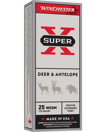 Winchester Ammo X25WSS Super X25WSSM 120gr Positive Expanding Point 20 Per Box/10 Case
