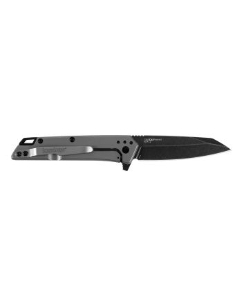 Kershaw 1365 Misdirect2.90" Folding Reverse Tanto Plain Black Oxide Blackwash 4Cr14 Blade Gray Bead Blasted Stainless Steel Handle Includes Pocket Clip