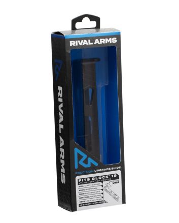 Rival Arms RA10G204A Precision Slide A1 QPQ Black 17-4 Stainless Steel with Front/Rear Serrations &amp; RMR Optic Cut for 9mm Luger Glock 19 Gen4