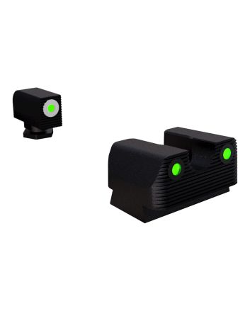 Rival Arms RA1B231G Night Sights for G17/G19Green Tritium White Outline Front Sight-Green Tritium Black Outline Rear Sight