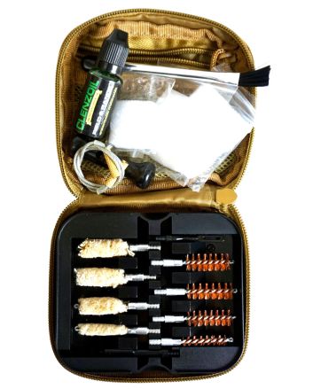 Clenzoil 2076 Field &amp; Range Cleaning Kit Multi-Caliber Pistol/17 Pieces Tan