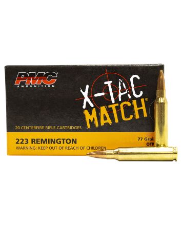 PMC 223XM X-Tac Match223Rem 77gr Open Tip Match 20 Per Box/10 Case