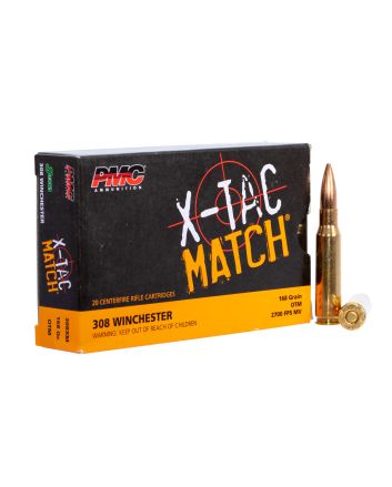 PMC 308XM X-Tac Match308Win 168gr Open Tip Match 20 Per Box/10 Case