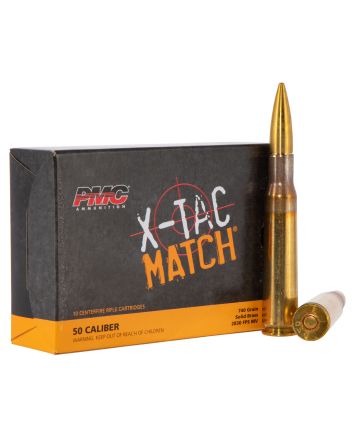 PMC 50XM X-Tac Match50BMG 740gr Solid Brass 10 Per Box/20 Case