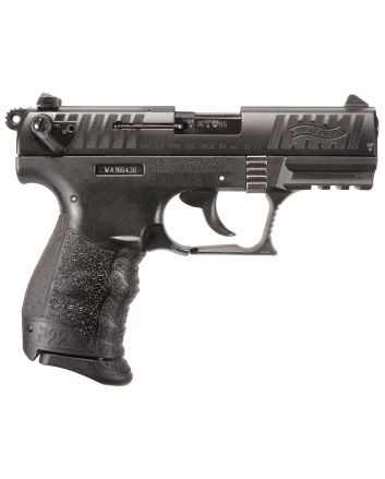 Walther Arms 5120700 P22 Q 22 LR Caliber with 3.42" Threaded Barrel, 10+1 Capacity, Black Finish Picatinny Rail Frame, Serrated Matte Black Tenifer Zinc Alloy Slide &amp; Interchangeable Backstrap Grip