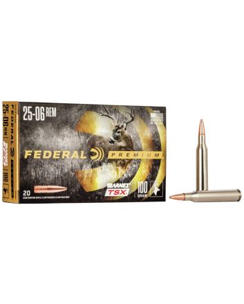 Federal P2506H Premium25-06Rem 100gr Barnes TSX 20 Per Box/10 Case
