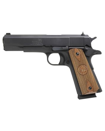 Iver Johnson Arms 1911A1 1911 A1 Government 70 Series 45 ACP 5" 8+1 Blued Steel Frame &amp; Slide with Walnut Grip