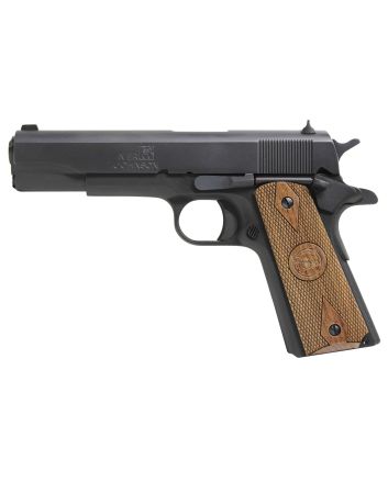 Iver Johnson Arms 1911A19 1911 A19mm Luger 9+1 5" Black Steel Barrel, Matte Black Serrated Steel Slide, Matte Black Steel Frame w/Beavertail, Checkered Double Diamond Walnut Grip