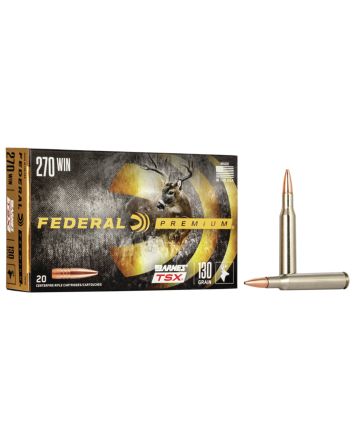 Federal P270L Premium270Win 130gr Barnes TSX 20 Per Box/10 Case
