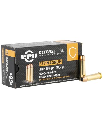 PPU PPD357 Defense357Mag 158gr Jacketed Hollow Point 50 Per Box/10 Case